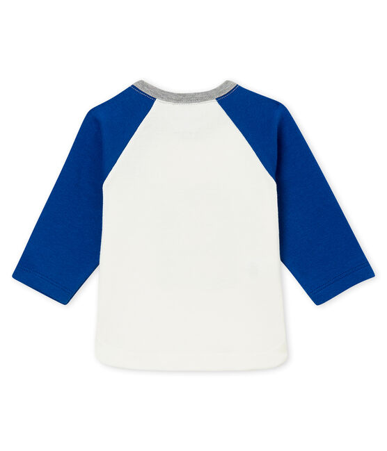 tee-shirt bébé garçon blanc MARSHMALLOW/bleu LIMOGES