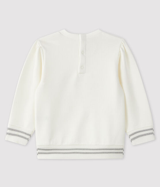 Sweatshirt bébé fille en molleton blanc MARSHMALLOW
