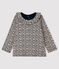 Blouse manches longues bébé fille bleu SMOKING/blanc MARSHMALLOW