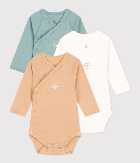Lot de 3 bodies croisés manches longues 130 printemps en coton variante 1