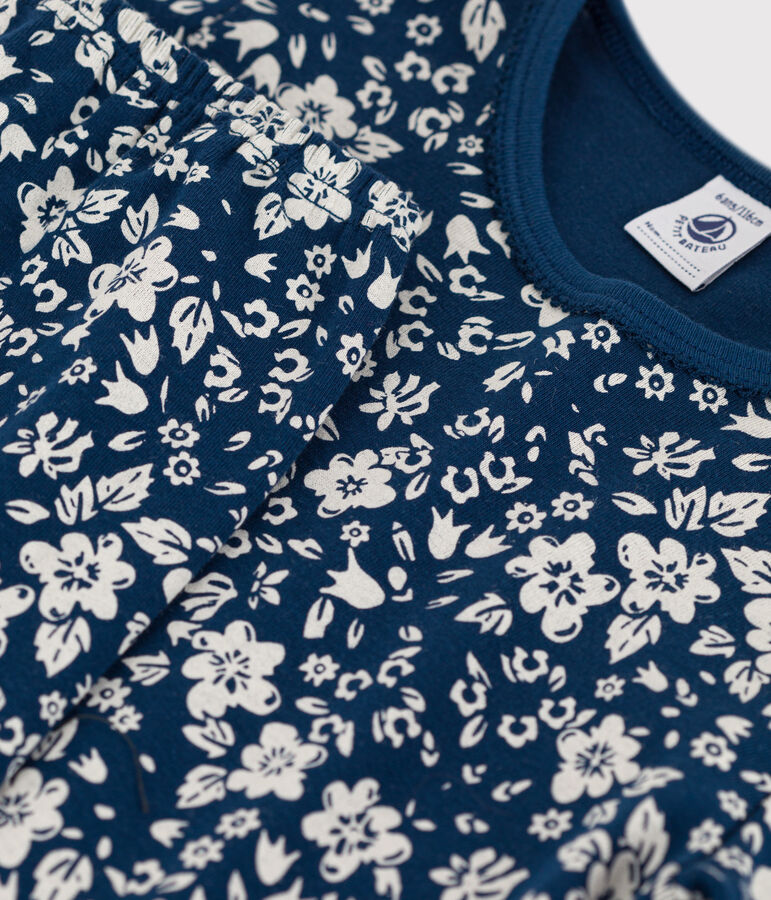 Pyjama fleur petite fille en coton INCOGNITO/ MARSHMALLOW