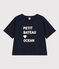 T-shirt LE BOXY large en coton Femme bleu SMOKING