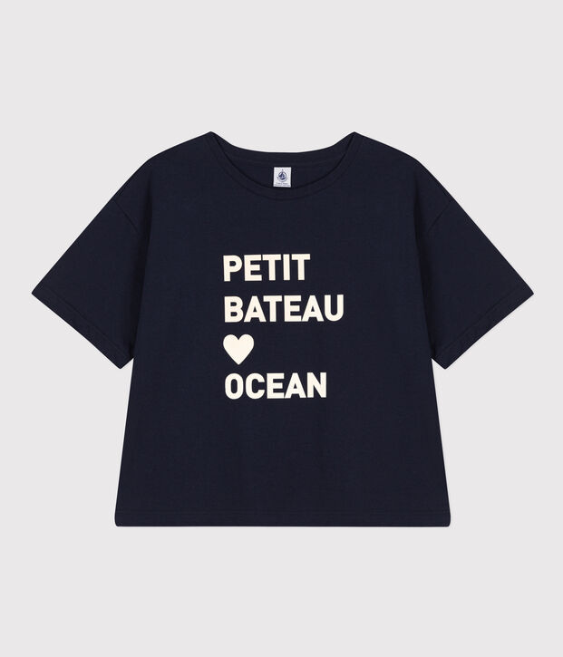 T-shirt LE BOXY large en coton Femme bleu