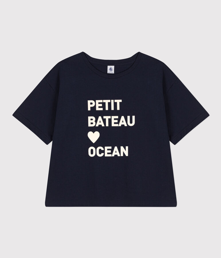 T-shirt LE BOXY large en coton Femme bleu SMOKING