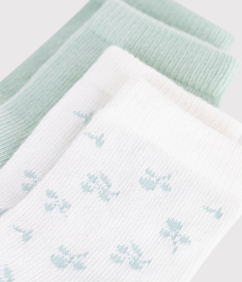 2 paires de chaussettes b&eacute;b&eacute; en coton imprim&eacute; fleurs variante 1