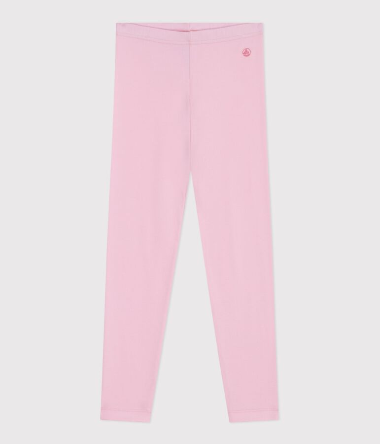 Legging enfant en coton uni rose MARQUISE