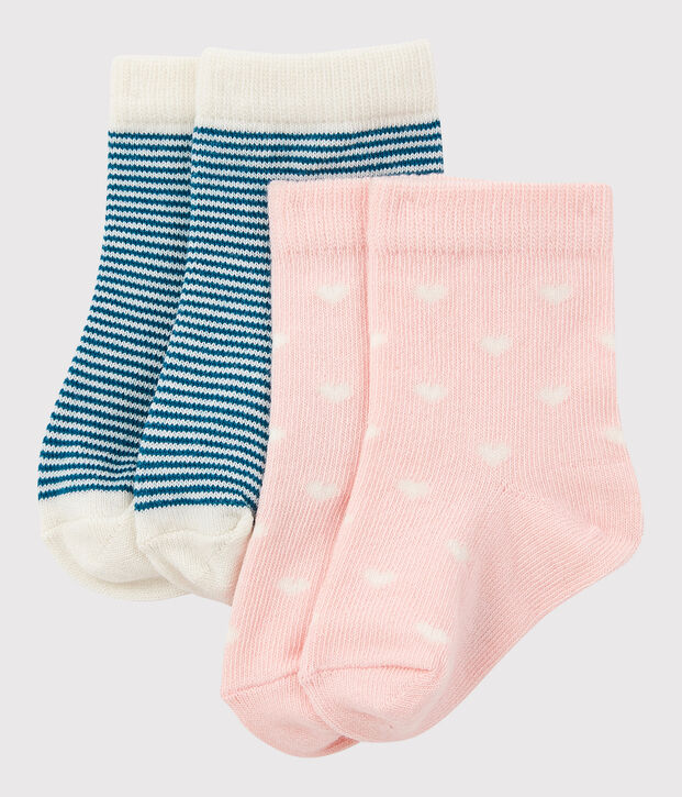 Lot de 2 paires de chaussettes b&eacute;b&eacute; multicouleur