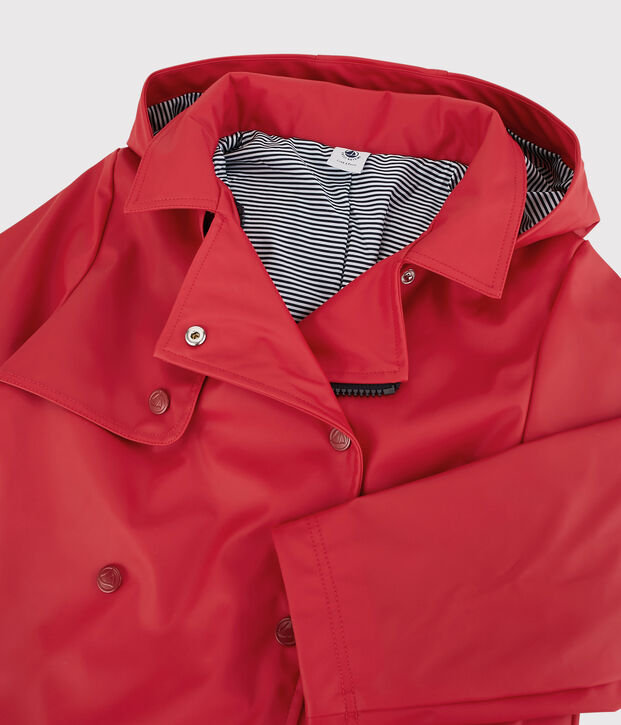 Trench &agrave; capuche enfant fille rouge