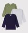 Lot de tee-shirts enfant en coton manches longues unis multicouleur