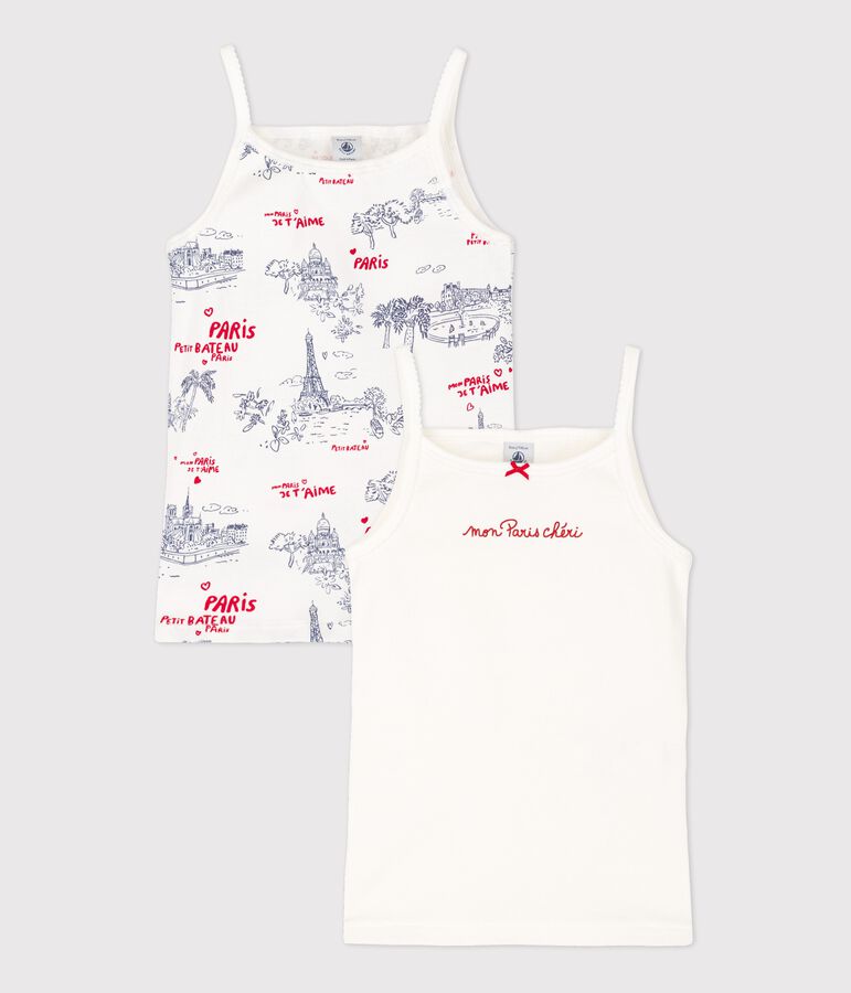 Lot de 2 chemises &agrave; bretelles petite fille en coton multicouleur