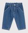 Pantalon b&eacute;b&eacute; en denim uni bleu