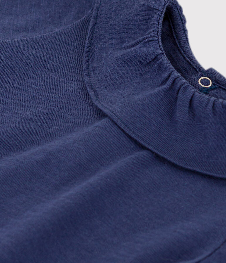 Blouse manches courtes b&eacute;b&eacute; en jersey flamm&eacute; bleu CHALOUPE