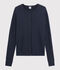 Cardigan iconique en coton Femme bleu marine