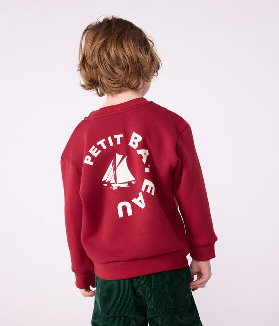 Sweatshirt enfant en coton uni AMARANTE