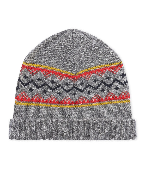 Bonnet garçon en laine mélangée gris SUBWAY/blanc MULTICO