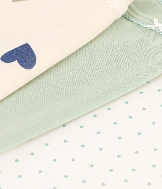 Lot de 3 chemises à bretelles cœur en coton enfant variante 1