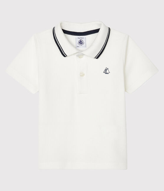 Polo manches courtes bébé garçon blanc MARSHMALLOW