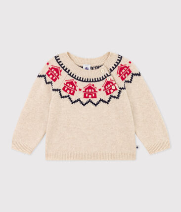 Pull jacquart en tricot laine et coton bébé