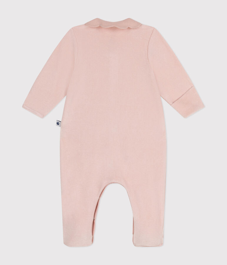 Pyjama en velours b&eacute;b&eacute; rose SALINE
