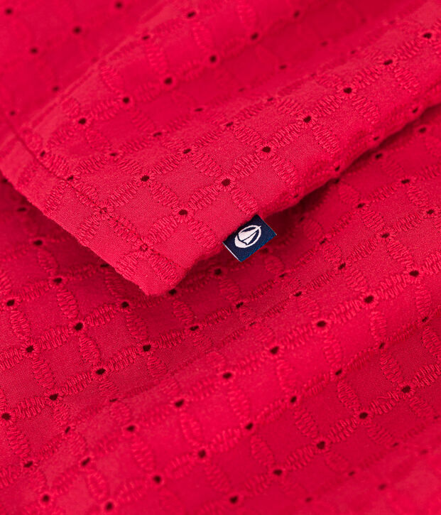 Robe sans manche enfant en coton rouge