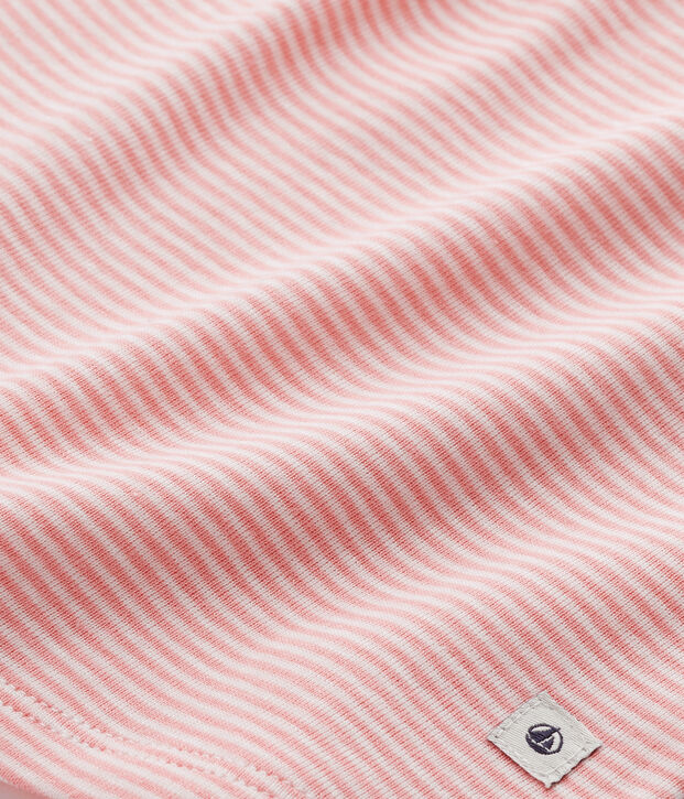 Pyjama fille en milleraies rose/blanc