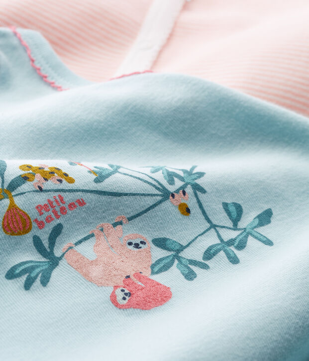Duo de combicourts b&eacute;b&eacute; fille en c&ocirc;te multicouleur