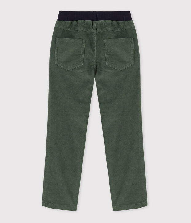 Pantalon droit en velours moyen enfant fille / gar&ccedil;on vert