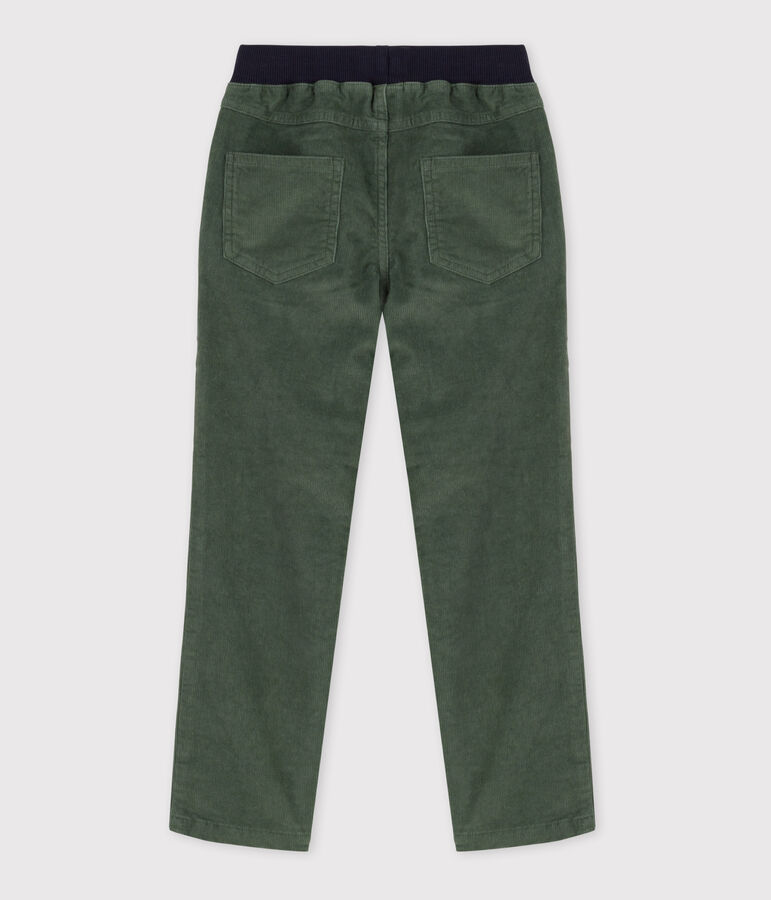 Pantalon droit en velours moyen enfant fille / gar&ccedil;on vert VALLEE