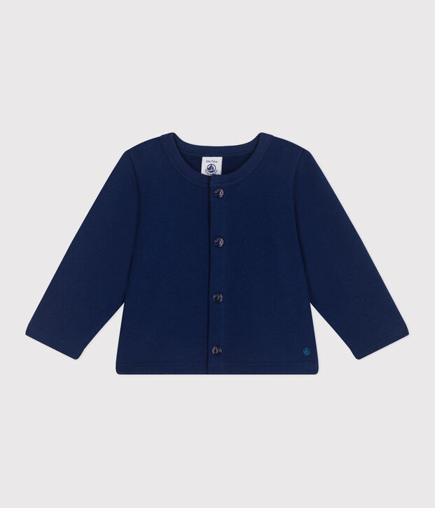 Cardigan b&eacute;b&eacute; en coton uni bleu