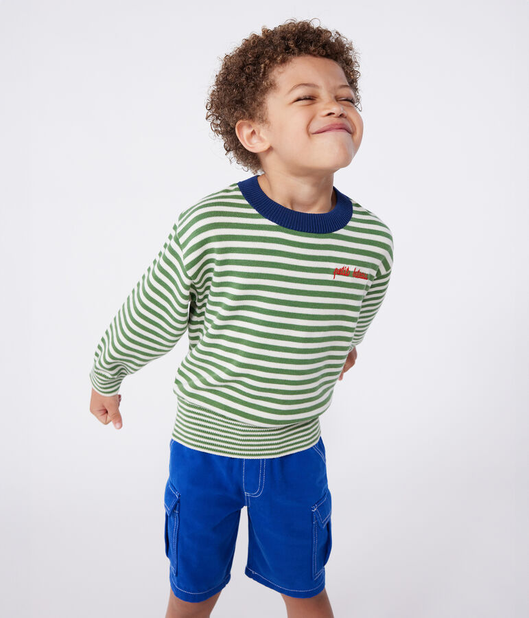 Bermuda cargo enfant en coton bleu SURF