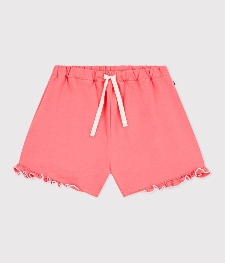 Short enfant en coton uni rose