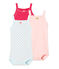 Lot de trois bodies bébé fille à bretelles blanc .