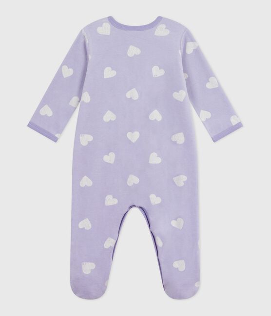 Pyjama bébé en velours imprimé cœurs blanc SQUAW/ MARSHMALLOW
