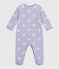 Pyjama bébé en velours imprimé cœurs blanc SQUAW/ MARSHMALLOW