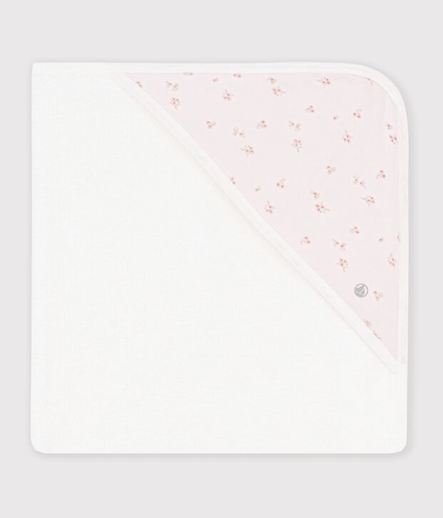 Carr&eacute; de bain b&eacute;b&eacute; en coton rose/multicouleur