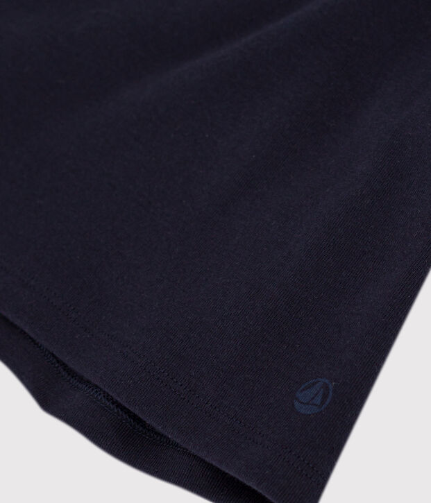 Tee-shirt l'Iconique manches courtes en c&ocirc;te unie femme bleu marine