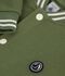 Veste teddy enfant en coton vert/&eacute;cru