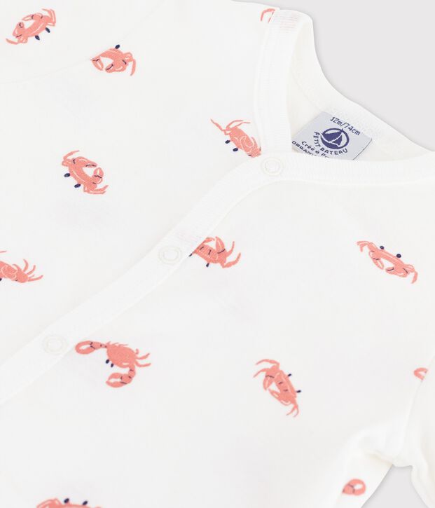 Combicourt b&eacute;b&eacute; petits crabes en coton blanc/multicouleur