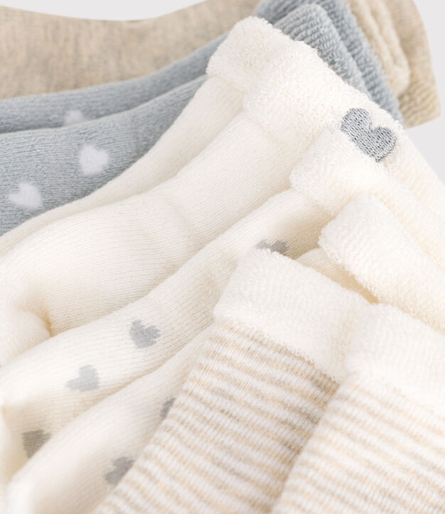 Lot de chaussettes naissance en coton uni multicouleur