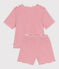 Pyjama short femme en coton à rayures rouge MARSHMALLOW/ SPI