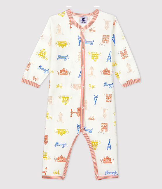 Dors-bien bébé Paris sans pieds en coton blanc MARSHMALLOW/blanc MULTICO