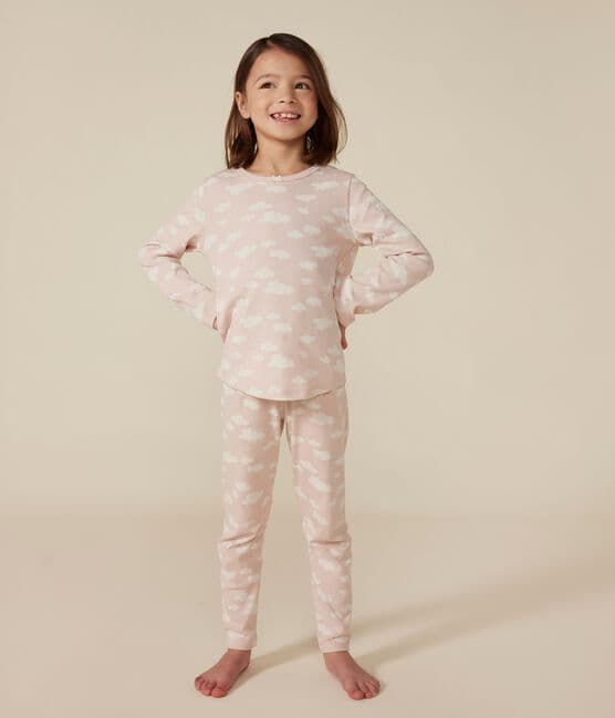 Pyjama imprimé motif nuage en coton enfant SALINE/ MARSHMALLOW