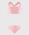 Maillot de bain 2 pièces recyclé enfant fille rose GRETEL/blanc MARSHMALLOW