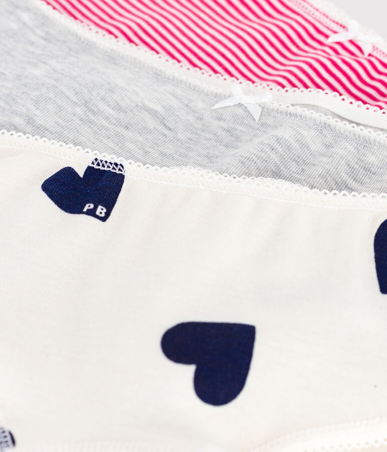 Lot de shorties enfant en coton imprim&eacute; c&oelig;urs variante 1