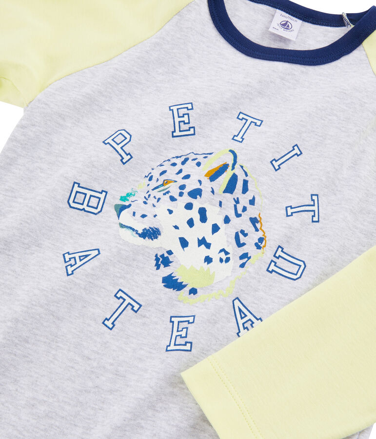 Pyjama petit gar&ccedil;on en c&ocirc;te bleu MEDIEVAL/blanc MULTICO