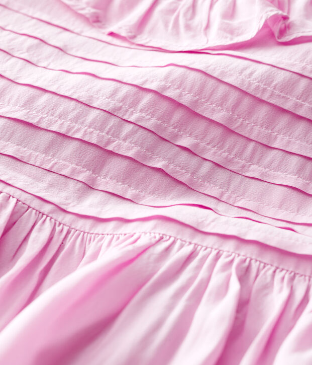 Robe manches courtes en cr&ecirc;pe b&eacute;b&eacute; fille rose