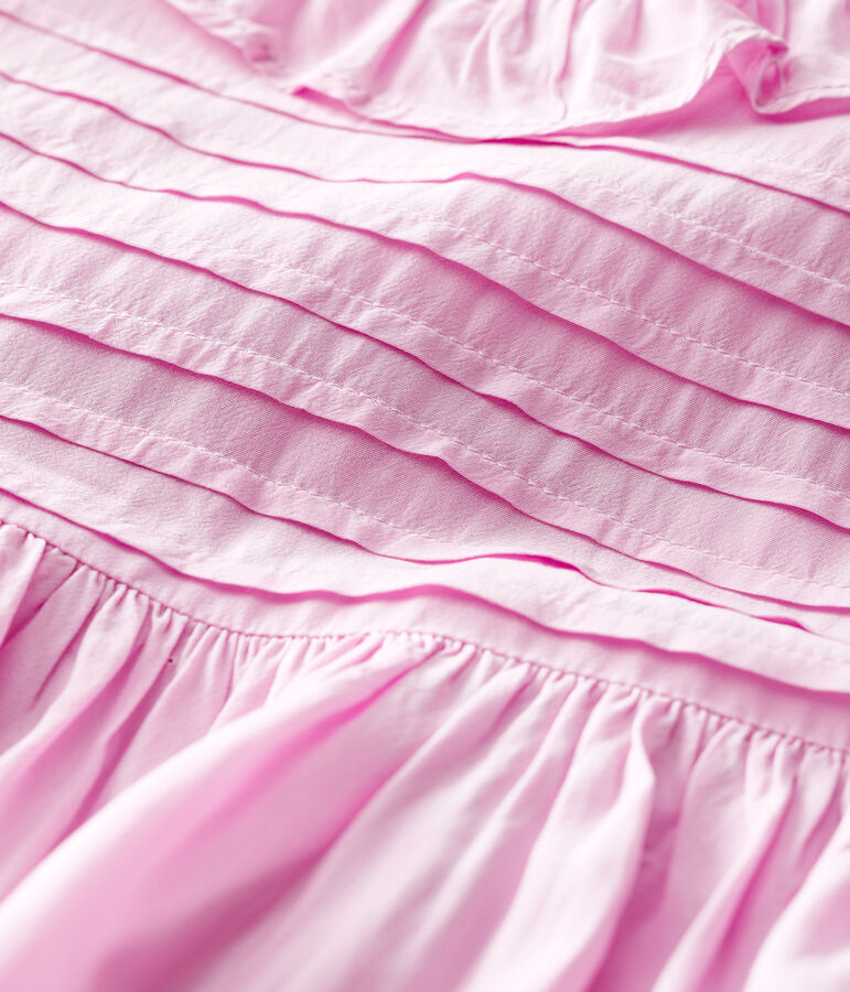 Robe manches courtes en cr&ecirc;pe b&eacute;b&eacute; fille rose BOHEME