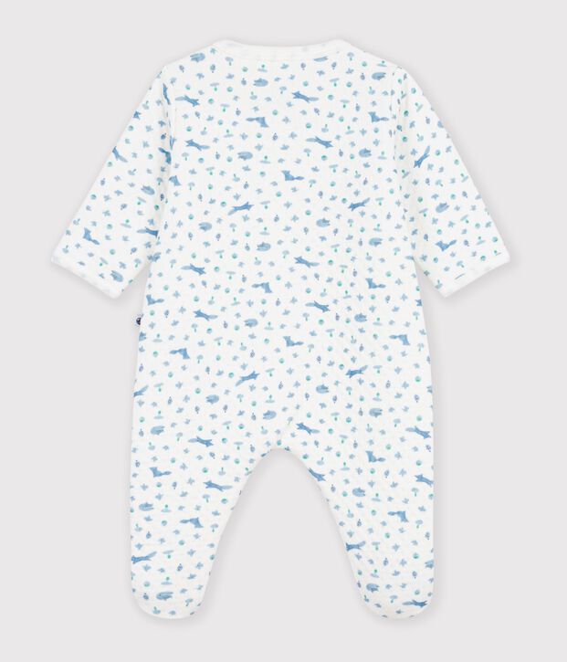 Pyjama b&eacute;b&eacute; en tubique imprim&eacute; renard blanc/multicouleur