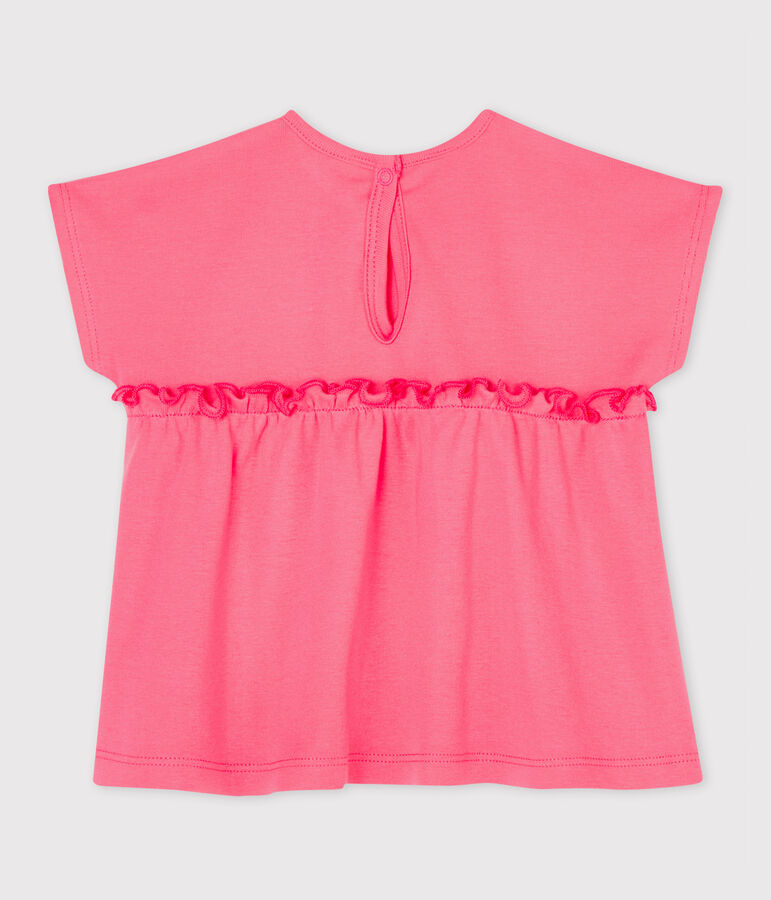 Blouse manches courtes b&eacute;b&eacute; fille unie rose CUPCAKE