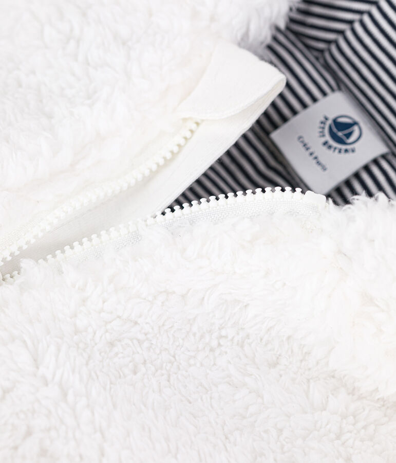 Manteau en sherpa douce b&eacute;b&eacute;. blanc MARSHMALLOW